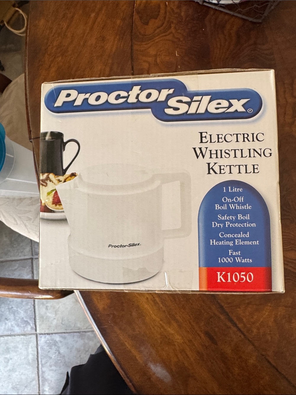 Proctor Silex White Electric Whistling Kettle - 1 Litre